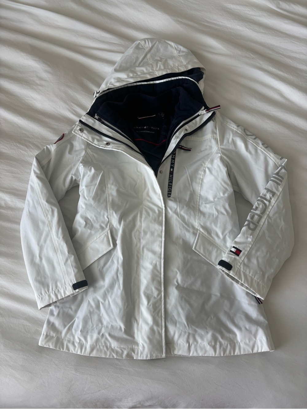 Tommy Hilfiger White 3-in-1 All Weather System Jacket Women’s Small